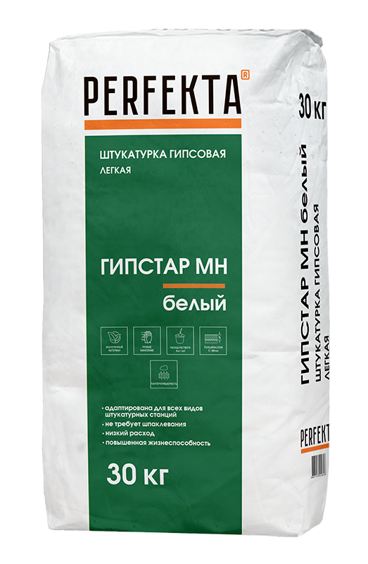 0602 Штукатурка гипсовая легкая Гипстар МН белый, 30 кг