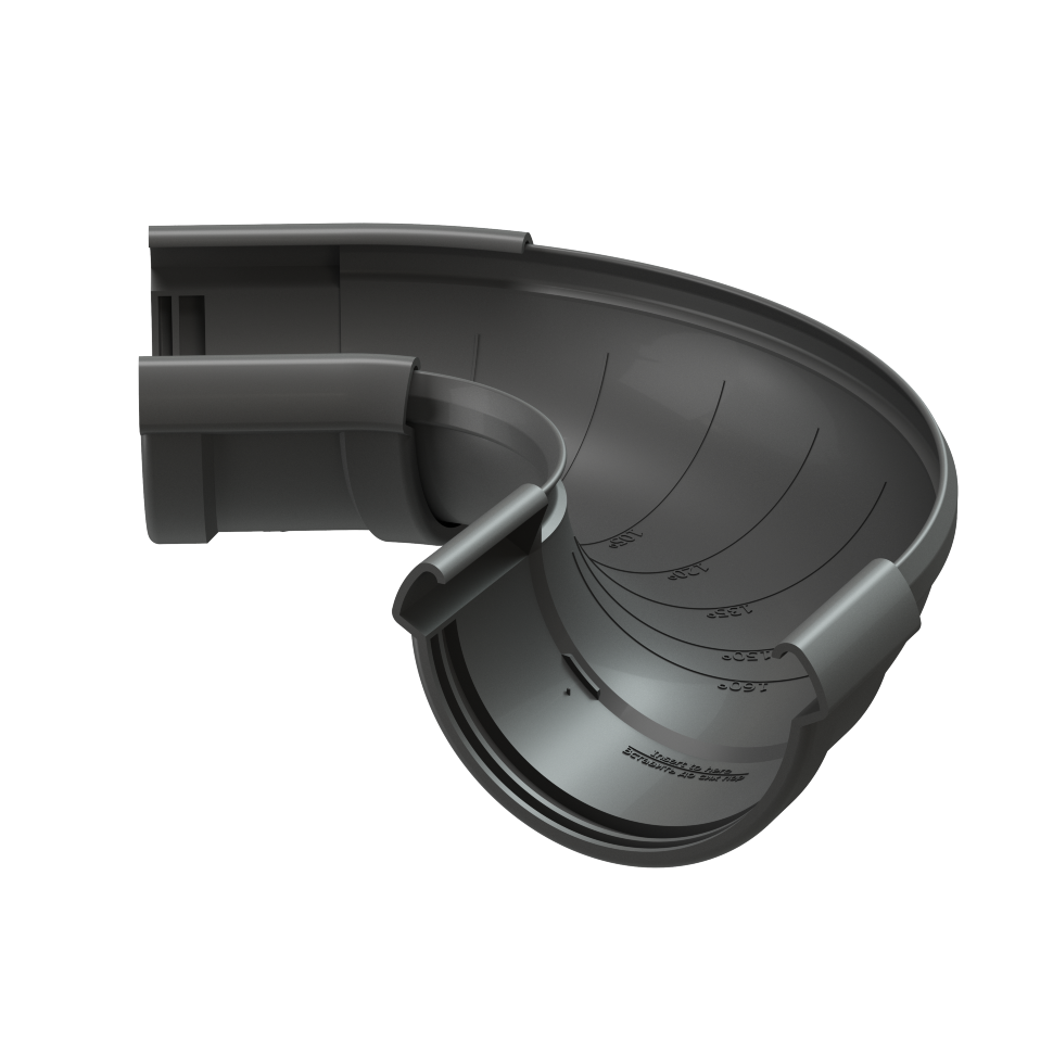 Угловой элемент желоба регулируемый 60-160 Графит 