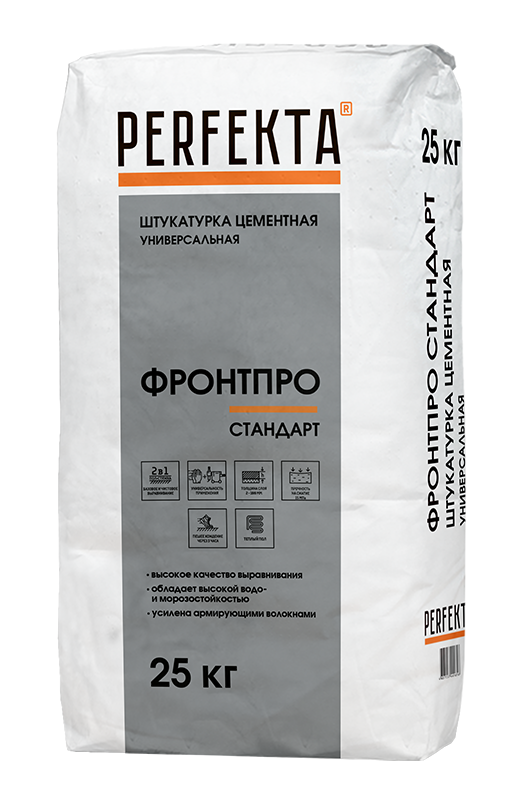 2729 Штукатурка цементная универсальная Фронтпро Стандарт, 25 кг